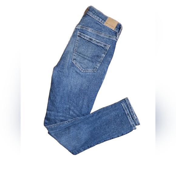 American Eagle Outfitters Stretch Womens Size 8 Blue Skinny Jeans EUC - Picture 10 of 16